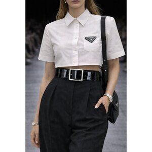 ZAPA Paris Black Leather Belt Size 80 / 32 Made in France Silver Buckle